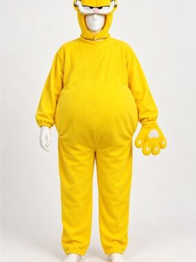 Garfield Adult XL Padded Costume Jumpsuit Headpiece & Tail Missing One Glove